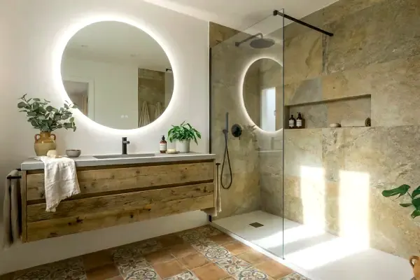 Baño de diseño reformado en Castellar del Vallès